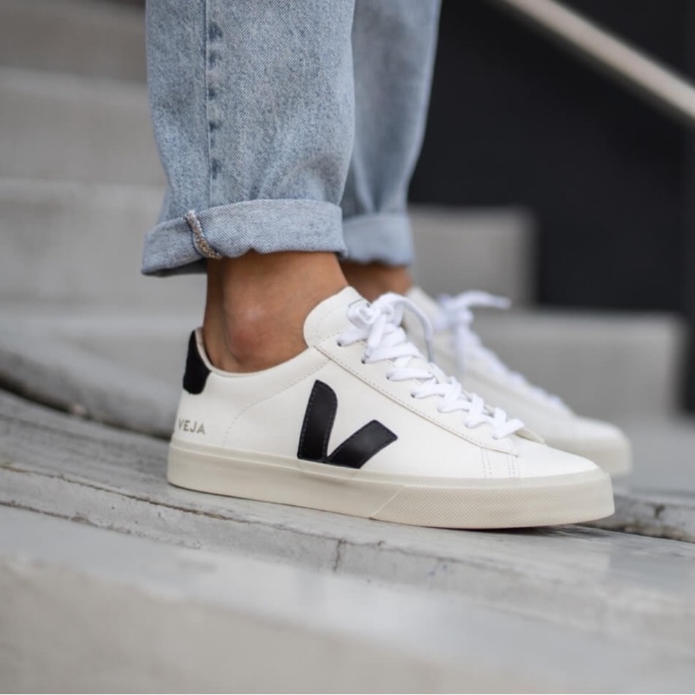 VEJA CAMPO CHROMEFREE LEATHER WHITE BLACK